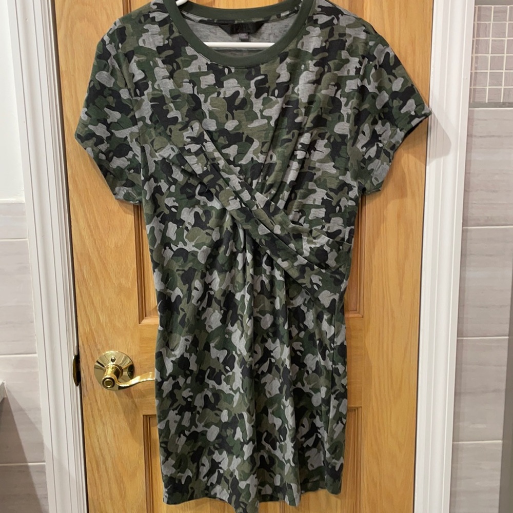 Karl Camo Knotted Twist T-Shirt Dress